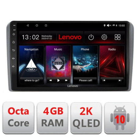 Navigatie dedicata Lenovo Audi A3 8P L-049, Octacore, 4Gb RAM, 64Gb Hdd, 4G, QLED 2K, DSP, Carplay, Bluetooth