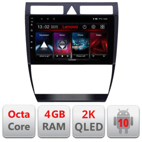 Navigatie dedicata Lenovo Audi A6 L-102, Octacore, 4Gb RAM, 64Gb Hdd, 4G, QLED 2K, DSP, Carplay, Bluetooth