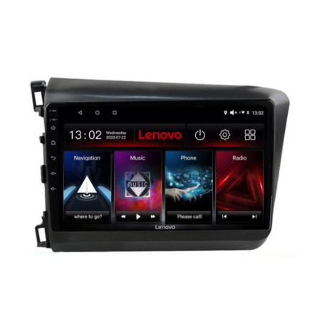 Navigatie dedicata Lenovo Honda Civic 2012-2015 L-132, Octacore, 4Gb RAM, 64Gb Hdd, 4G, QLED 2K, DSP, Carplay, Bluetooth