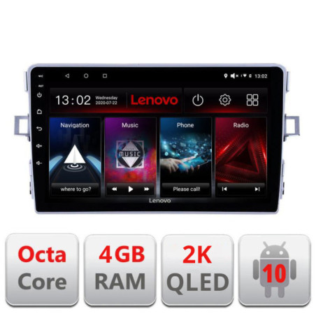 Navigatie dedicata Lenovo Toyota Verso 2011-2016 L-133, Octacore, 4Gb RAM, 64Gb Hdd, 4G, QLED 2K, DSP, Carplay, Bluetooth