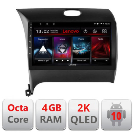Navigatie dedicata Lenovo Kia Cerato 2013-2017 L-1562, Octacore, 4Gb RAM, 64Gb Hdd, 4G, QLED 2K, DSP, Carplay, Bluetooth