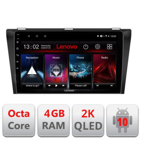 Navigatie dedicata Lenovo Mazda 3 2004-2009 L-161, Octacore, 4Gb RAM, 64Gb Hdd, 4G, QLED 2K, DSP, Carplay, Bluetooth