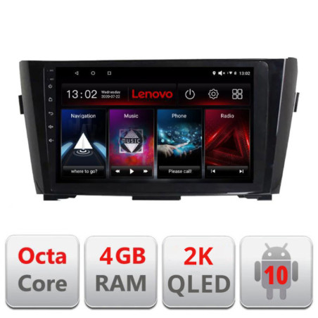 Navigatie dedicata Lenovo Nissan Qashqai L-353, Octacore, 4Gb RAM, 64Gb Hdd, 4G, QLED 2K, DSP, Carplay, Bluetooth