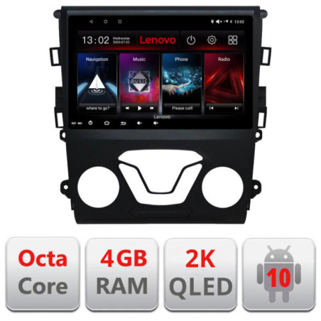 Navigatie dedicata Lenovo Ford Mondeo 2013-2020 L-377, Octacore, 4Gb RAM, 64Gb Hdd, 4G, QLED 2K, DSP, Carplay, Bluetooth