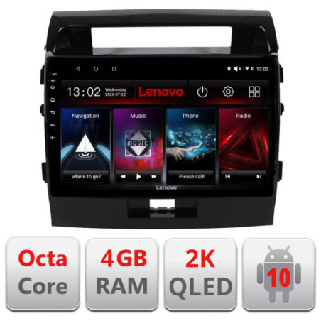 Navigatie dedicata Lenovo Toyota Land Cruiser L200 L-381, Octacore, 4Gb RAM, 64Gb Hdd, 4G, QLED 2K, DSP, Carplay, Bluetooth