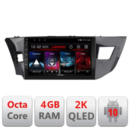 Navigatie dedicata Lenovo Toyota Corolla 2013-2017 L-470, Octacore, 4Gb RAM, 64Gb Hdd, 4G, QLED 2K, DSP, Carplay, Bluetooth