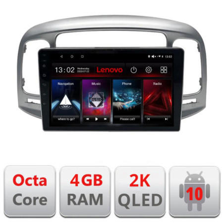 Navigatie dedicata Lenovo Hyundai Accent 2006-2012 L-ACCENT, Octacore, 4Gb RAM, 64Gb Hdd, 4G, QLED 2K, DSP, Carplay, Bluetooth