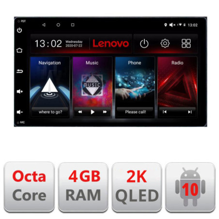 Navigatie dedicata Lenovo Toyota Auris 2007-2013 L-auris-2013, Octacore, 4Gb RAM, 64Gb Hdd, 4G, QLED 2K, DSP, Carplay, Bluetooth