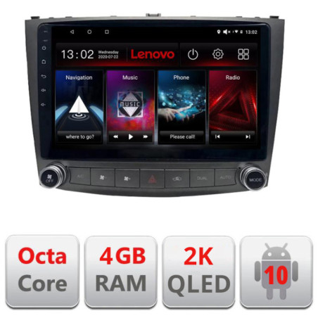 Navigatie dedicata Lenovo Lexus IS 2005-2011 L- IS, Octacore, 4Gb RAM, 64Gb Hdd, 4G, QLED 2K, DSP, Carplay, Bluetooth