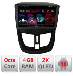 Navigatie dedicata Lenovo Peugeot 207 L-PE01, Octacore, 4Gb RAM, 64Gb Hdd, 4G, QLED 2K, DSP, Carplay, Bluetooth
