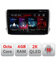 Navigatie dedicata Lenovo Peugeot 208/2008 L-PSA Octa Core, Octacore, 4Gb RAM, 64Gb Hdd, 4G, QLED 2K, DSP, Carplay, Bluetooth