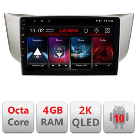 Navigatie dedicata Lenovo Lexus RX 2003-2009 L- rx-03, Octacore, 4Gb RAM, 64Gb Hdd, 4G, QLED 2K, DSP, Carplay, Bluetooth