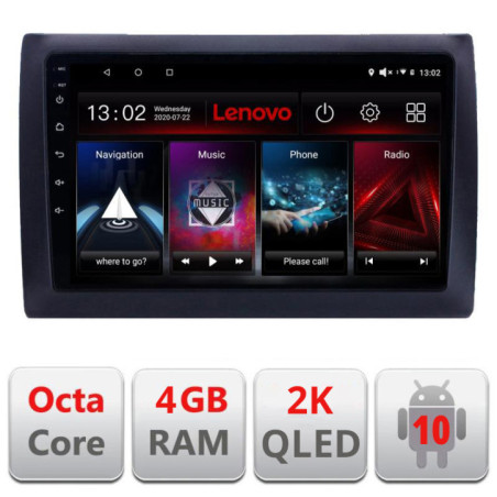 Navigatie dedicata Lenovo Fiat Stilo L-STILO, Octacore, 4Gb RAM, 64Gb Hdd, 4G, QLED 2K, DSP, Carplay, Bluetooth