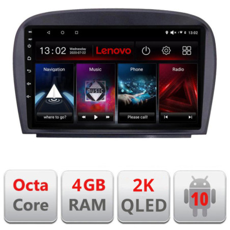Navigatie dedicata Lenovo Mercedes SL W230 2004-2011 L-W230, Octacore, 4Gb RAM, 64Gb Hdd, 4G, QLED 2K, DSP, Carplay, Bluetooth