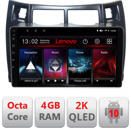 Navigatie dedicata Lenovo Toyota Yaris 2008-2011 L-YARIS08, Octacore, 4Gb RAM, 64Gb Hdd, 4G, QLED 2K, DSP, Carplay, Bluetooth