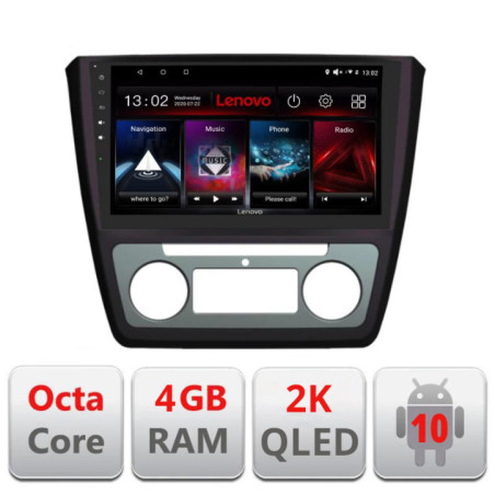 Navigatie dedicata Lenovo Skoda Yeti 2009-2014 L-YETI, Octacore, 4Gb RAM, 64Gb Hdd, 4G, QLED 2K, DSP, Carplay, Bluetooth