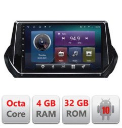 Navigatie dedicata Peugeot 2008 2020- Android radio gps internet Octa core 4+32 Kit-209-2020+EDT-E409