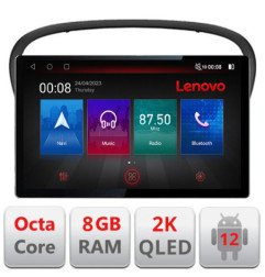 Navigatie dedicata Lenovo Peugeot 607 Ecran 2K QLED 13",Octacore,8Gb RAM,128Gb Hdd,4G,360,DSP,Carplay,Bluetooth