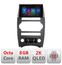 Navigatie dedicata Lenovo Jeep Commander Octacore, 8 Gb RAM, 128 Gb Hdd, 4G, Qled 2K, DSP, Carplay AA, 360, Bluetooth