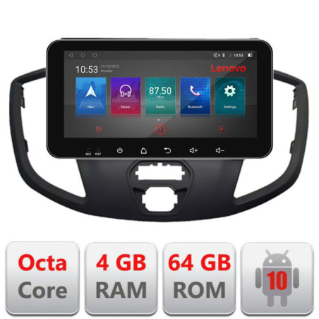 Navigatie dedicata Ford Transit V363 2015-2021 Android radio gps internet Lenovo Octa Core 4+64 LTE ecran de 10.33' wide Kit-custom+EDT-E511-PRO