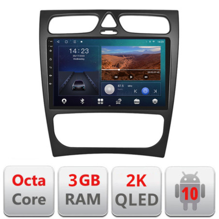 Navigatie dedicata Mercedes CLK facelift Android ecran Qled 2K Octa Core 3+32 carplay android auto Kit-facelift+EDT-E309v3-2K
