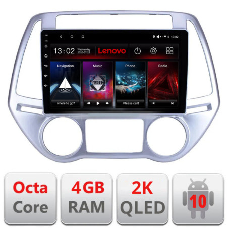 Navigatie dedicata Hyundai I20 2011-2014 manual si automat , Octacore Qualcomm, 4Gb RAM, 64Gb Hdd, 4G, Qled 2K, DSP, Carplay, Bluetooth KIT-i20-2012+EDT-E509v2-2K