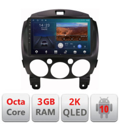 Navigatie dedicata Mazda 2 2007-2013 Android ecran Qled 2K Octa Core 3+32 carplay android auto Kit-mazda2+EDT-E309v3-2K