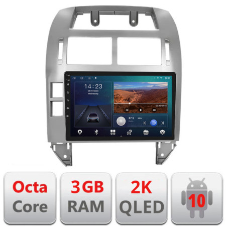 Navigatie dedicata VW Polo 2004-2011 Android ecran Qled 2K Octa Core 3+32 carplay android auto Kit-polo+EDT-E309v3-2K