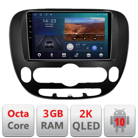Navigatie dedicata Kia Soul 2014-2019 Android ecran Qled 2K Octa Core 3+32 carplay android auto Kit-soul-2014+EDT-E309v3-2K