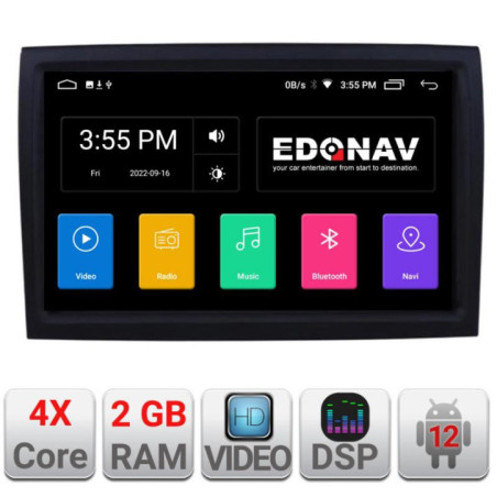 Navigatie dedicata Edonav Fiat ducato 2022- A-DUCATO Ecran Qled,2Gb Ram,32Gb Hdd,USB,Bluetooth,Wifi