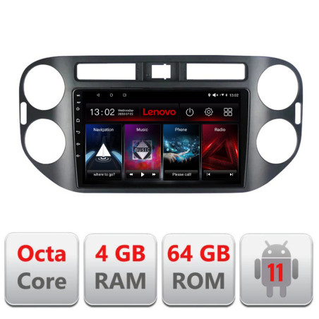 Navigatie dedicata Lenovo VW Tiguan 2009-2015, Octacore, 4Gb RAM, 64Gb Hdd, 4G, QLED 2K, DSP, Carplay, Bluetooth