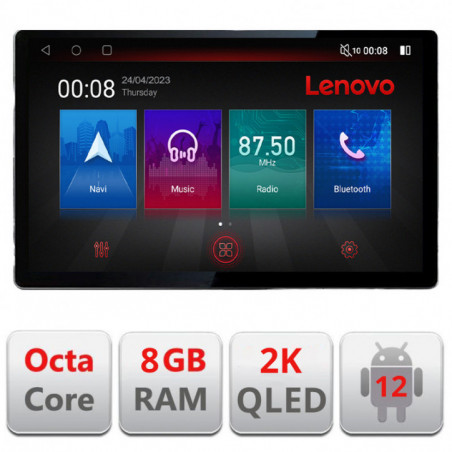 Navigatie dedicata Audi A3 8P Quad Core N-049 Lenovo ecran 13" 2K 8+128 Android Waze USB Navigatie 4G 360 Toslink Youtube Radio