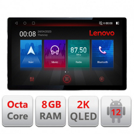 Navigatie dedicata Fiat 500  2007-2015 Lenovo ecran 13" 2K 8+128 Android Waze USB Navigatie 4G 360 Toslink Youtube Radio KIT-fi