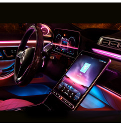 Lumini ambientale dedicate Mazda 3 2020-2023 set complet control telefon sau sistem original