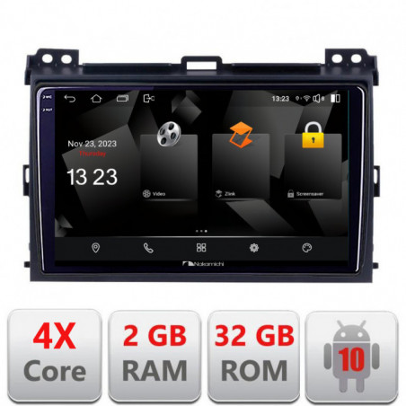 Navigatie dedicata Nakamichi Toyota Prado 2007- 5230-456  Android Ecran 720P Quad Core 2+32 carplay android auto