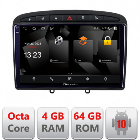 Navigatie dedicata Nakamichi Peugeot 308 Quad Core 5510-038  Android Octa Core 720p 4+64 DSP 360 camera carplay android auto