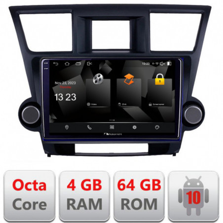 Navigatie dedicata Nakamichi Toyota Highlander 2007-2013  Android Octa Core 720p 4+64 DSP 360 camera carplay android auto