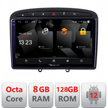 Navigatie dedicata Nakamichi Peugeot 308 Quad Core 5960Pro-038 Android Octa Core Qualcomm 2K Qled 8+128 DTS DSP 360 4G Optical