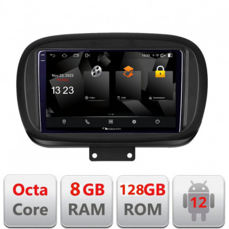 Navigatie dedicata Nakamichi Fiat 500 2014- 5960Pro-539 Android Octa Core Qualcomm 2K Qled 8+128 DTS DSP 360 4G Optical