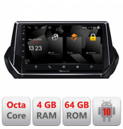 Navigatie dedicata Nakamichi Peugeot 2008 2020- Android radio gps internet quad core 4+64 carplay android auto