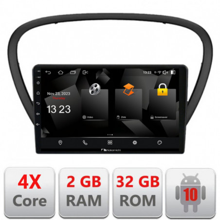 Navigatie dedicata Nakamichi Peugeot 607 Android radio gps internet quad core 2+32 carplay android auto