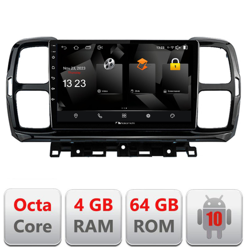 Navigatie dedicata Nakamichi Citroen C5 Aircross  Android radio gps internet quad core 4+64 carplay android auto
