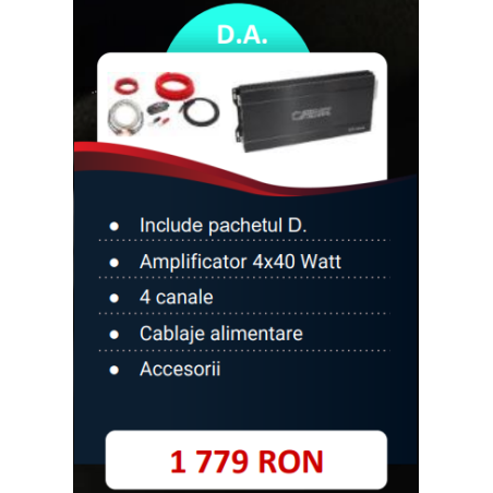 Pachet 2 Difuzoare Audio System MX 165 EVO +2 MXC 165 EVO +Amplificator 4X60Watt RMS si accesorii instalare