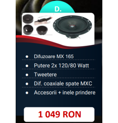 Pachet 2 Difuzoare Audio System MX 165 EVO + 2 Difuzoare Coaxiale MXC 165 EVO si accesorii instalare