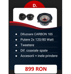 Pachet 2 Difuzoare Audio System Component CARBON 165 + 2 Difuzoare Carbon 165 Coaxiale