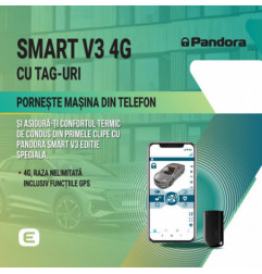 Kit pornire motor Pandora Smart v3 (cu tag) Audi A3 8P 2003-2011, aplicatie telefon 4G, GPS (montaj inclus)
