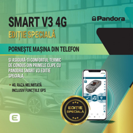Kit pornire motor Pandora Smart v3 ES(fara tag) Audi A3 8V 2012-2019, aplicatie telefon 4G, GPS (montaj inclus)