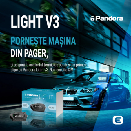 Kit pornire motor Pandora LIGHT V3,  BMW Seria 3 E90 2006-2011, pager cu raza extinsa 868Mhz, 2 x CAN (montaj inclus)