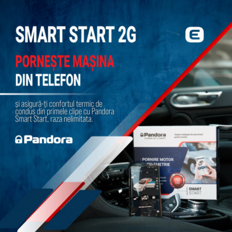 Kit pornire motor Pandora Smart Start Fiat Grande Punto 2005-2015, aplicatie telefon 2G (montaj inclus)