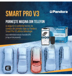 Kit pornire motor Pandora Smart Pro V3  cu taguri Fiat Grande Punto 2005-2015, aplicatie telefon 4G, GPS (montaj inclus)